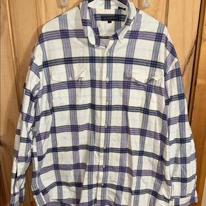 Roper Purple and White Plaid Casual Button Down Shirt